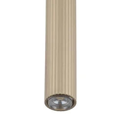 Lampade A Sospensione-Selezionato da Mazzolaluce Lampadario cilindro 75 cm rigato a sospensione sabbia champagne