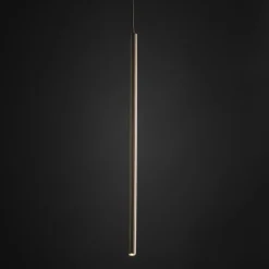 Lampade A Sospensione-Selezionato da Mazzolaluce Lampadario cilindro 75 cm rigato a sospensione sabbia champagne
