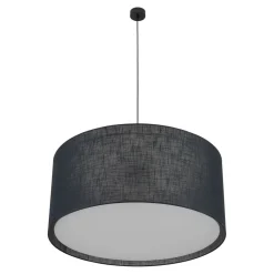 Lampadari Moderni-Selezionato da Mazzolaluce Lampadario cilindro di tessuto nero per soggiorno