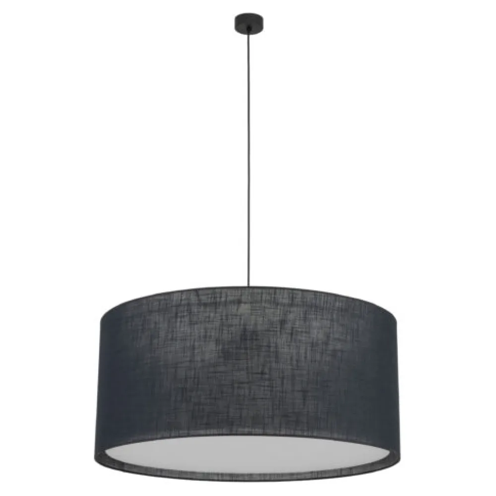 Lampadari Moderni-Selezionato da Mazzolaluce Lampadario cilindro di tessuto nero per soggiorno