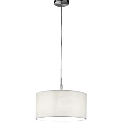Lampadario Camera Da Letto-Perenz Illuminazione Lampadario cilindro tessuto 50cm bianco round hotel perenz