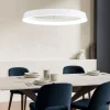 Lampadari Moderni-Selezionato da Mazzolaluce Lampadario circolare bianco 45cm led 38w 2700k 3000k per tavolo da pranzo