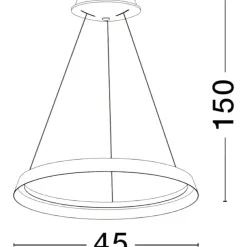 Lampadari Moderni-Selezionato da Mazzolaluce Lampadario circolare bianco 45cm led 38w 2700k 3000k per tavolo da pranzo