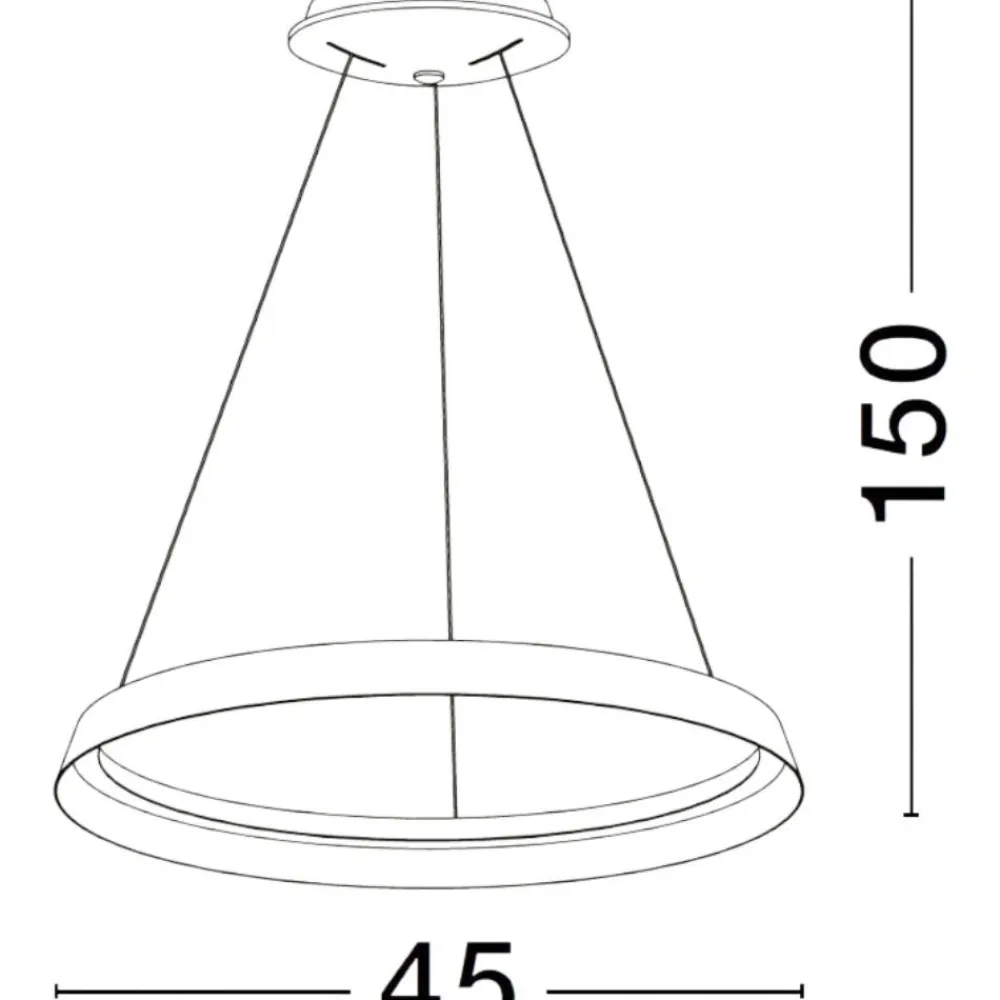 Lampadari Moderni-Selezionato da Mazzolaluce Lampadario circolare bianco 45cm led 38w 2700k 3000k per tavolo da pranzo