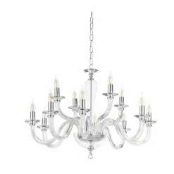 Lampadari Moderni-Ondaluce Lampadario classico lp ravel 12 bracci vetro trasparente