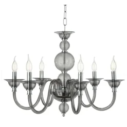 Lampadari Moderni-Ondaluce Lampadario classico sei bracci vetro fume lp tebe 6
