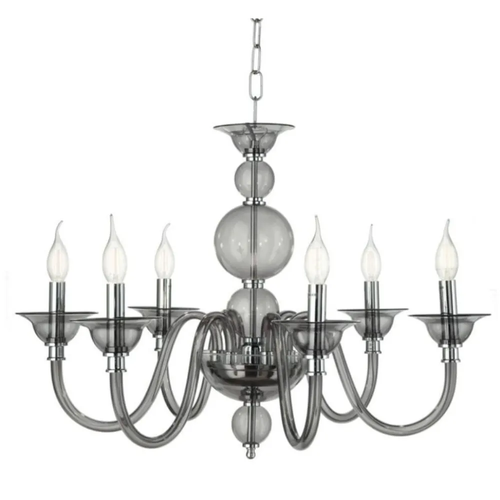 Lampadari Moderni-Ondaluce Lampadario classico sei bracci vetro fume lp tebe 6