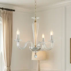 Lampadari Moderni-Ondaluce Lampadario classico tre luci lp ravel vetri trasparenti