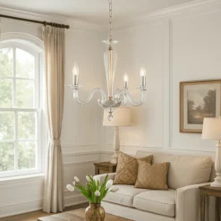 Lampadari Moderni-Ondaluce Lampadario classico tre luci lp ravel vetri trasparenti