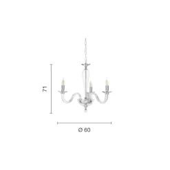Lampadari Moderni-Ondaluce Lampadario classico tre luci lp ravel vetri trasparenti