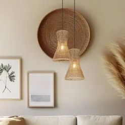 Lampadari Cucina-Selezionato da Mazzolaluce Lampadario clessidra per cucina 20 cm marrone naturale