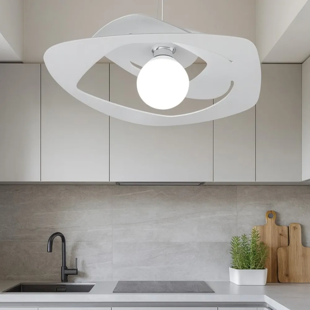 Lampadari Cucina-Top Light Lampadario 50cm per cucina moderna grigio warped