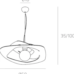 Lampadari Cucina-Top Light Lampadario 50cm per cucina moderna grigio warped
