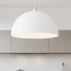 Lampadari Cucina-Selezionato da Mazzolaluce Lampadario 50cm per cucina moderna cupola di vetro bianco