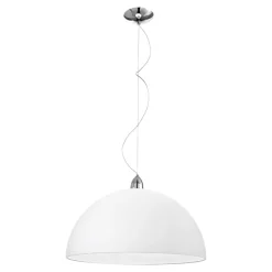 Lampadari Cucina-Selezionato da Mazzolaluce Lampadario 50cm per cucina moderna cupola di vetro bianco