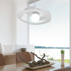 Lampadari Cucina-Top Light Lampadario 50cm per cucina moderna bianco warped