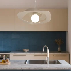 Lampadari Cucina-Top Light Lampadario 65cm per cucina moderna sabbia warped