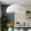 Lampadari Cucina-Selezionato da Mazzolaluce Lampadario 40cm per tavolo cucina japandi bianco stile wabi sabi