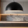 Lampadari Cucina-Selezionato da Mazzolaluce Lampadario 60cm per tavolo da cucina cupola nera
