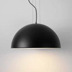 Lampadari Cucina-Selezionato da Mazzolaluce Lampadario 60cm per tavolo da cucina cupola nera