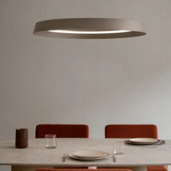Lampadari Moderni-Selezionato da Mazzolaluce Lampadario 45cm rotondo champagne led 38w 2700k 3000k dimmerabile