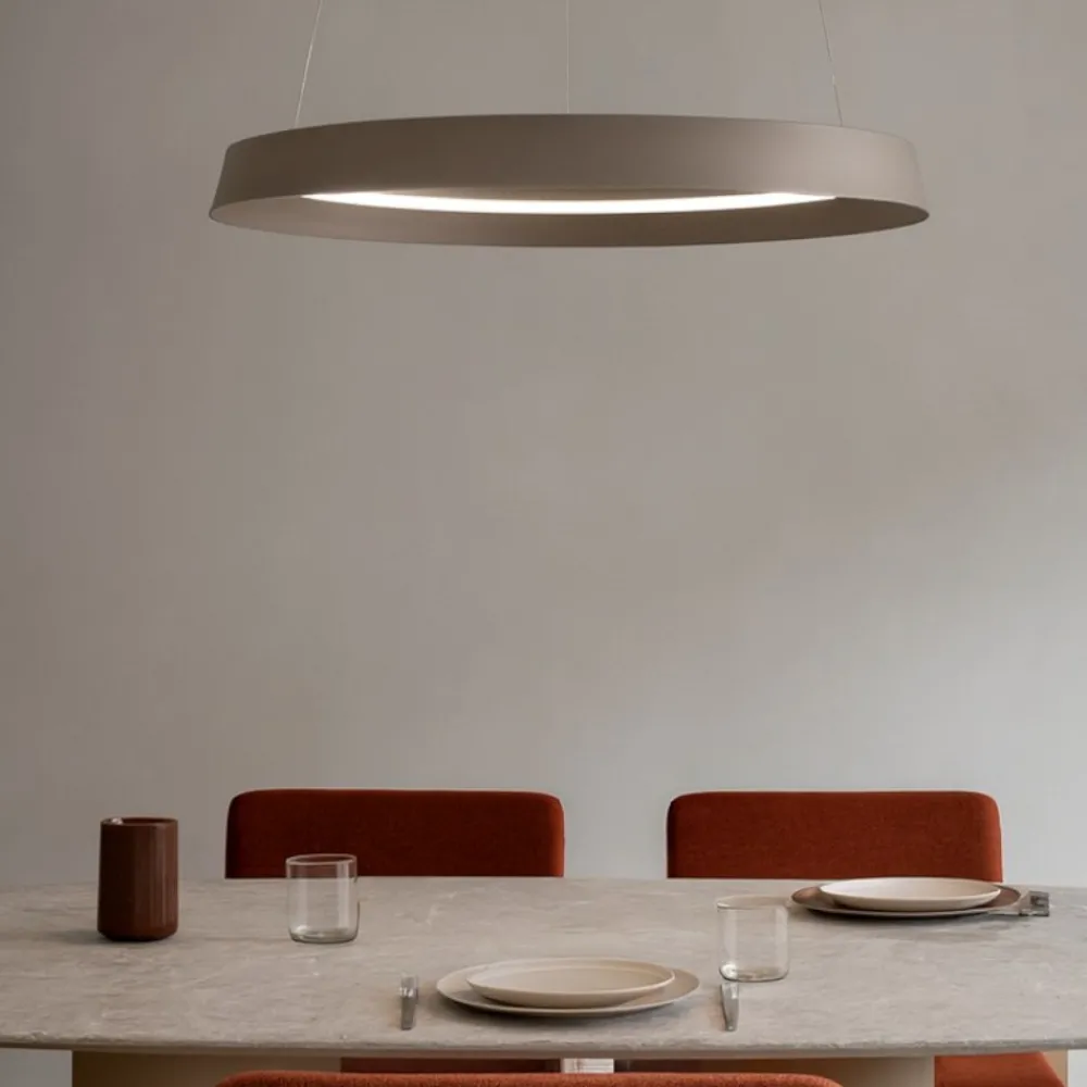 Lampadari Moderni-Selezionato da Mazzolaluce Lampadario 45cm rotondo champagne led 38w 2700k 3000k dimmerabile