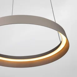 Lampadari Moderni-Selezionato da Mazzolaluce Lampadario 45cm rotondo champagne led 38w 2700k 3000k dimmerabile