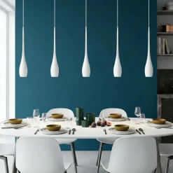 Lampadari Cucina-Fabas Luce Lampadario coco bianco per tavolo da pranzo led 35w 3000k