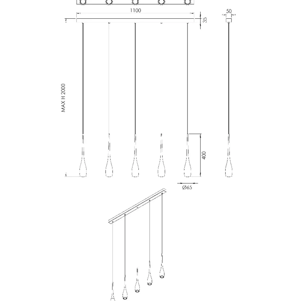 Lampadari Cucina-Fabas Luce Lampadario coco bianco per tavolo da pranzo led 35w 3000k
