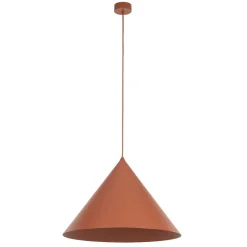 Lampadari Cucina-Selezionato da Mazzolaluce Lampadario colore mattone 50 cm cono di metallo per cucina