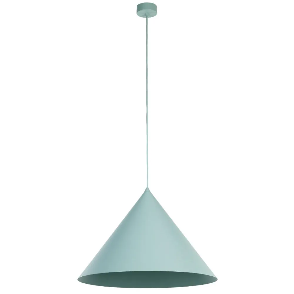 Lampadari Cucina-Selezionato da Mazzolaluce Lampadario colore menta cono di metallo 50cm per cucina