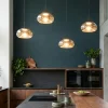 Lampadari Cucina-Fabas Luce Lampadario con decentramento per cucina vetri cognac brena