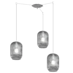 Lampadari Moderni-Top Light Lampadario con decentramento vetri fume per soggiorno