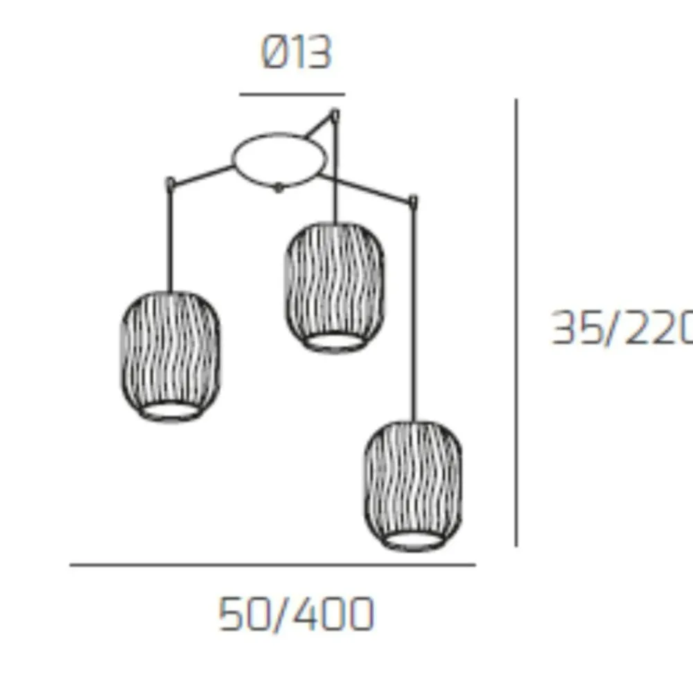 Lampadari Moderni-Top Light Lampadario con decentramento vetri fume per soggiorno