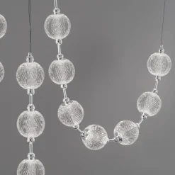 Lampadari Moderni-Selezionato da Mazzolaluce Lampadario con decentramento cromo led 3000k dimmerabile bocce vetro decorato