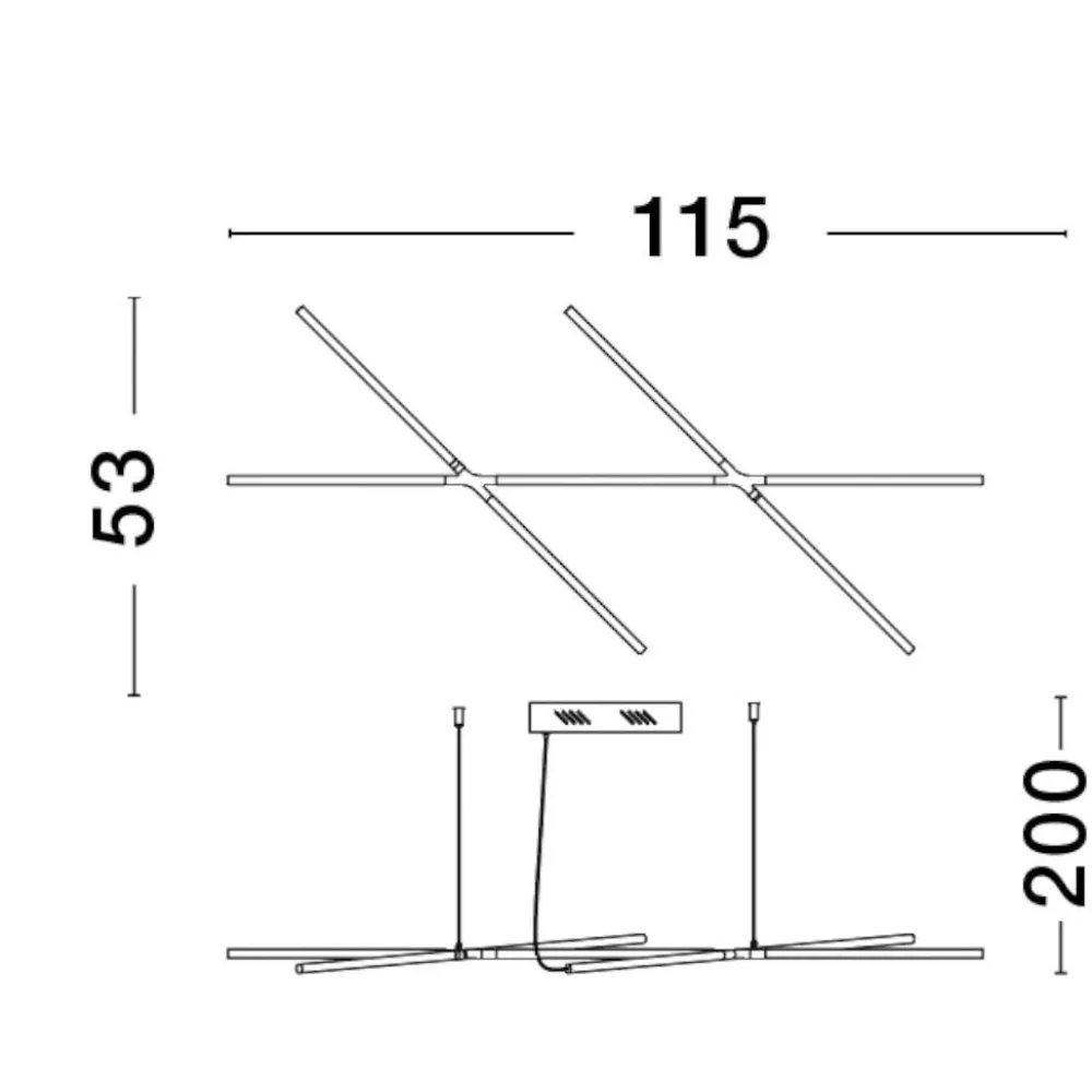 Lampadari Moderni-Selezionato da Mazzolaluce Lampadario con decentramento ottone led 3000k dimmerabile