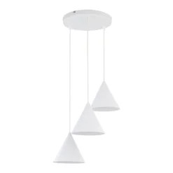 Lampadari Cucina-Selezionato da Mazzolaluce Lampadario 3 coni bianco per cucina