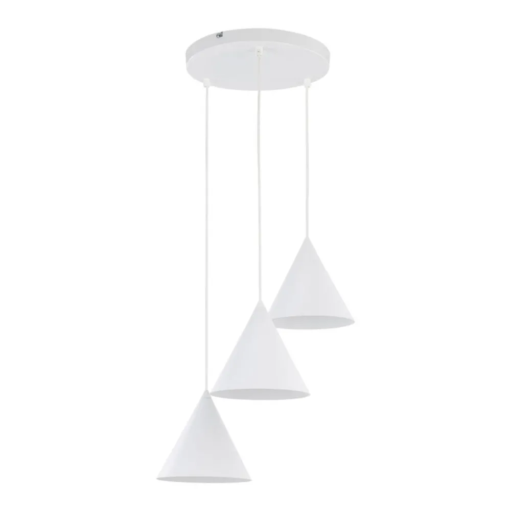 Lampadari Cucina-Selezionato da Mazzolaluce Lampadario 3 coni bianco per cucina