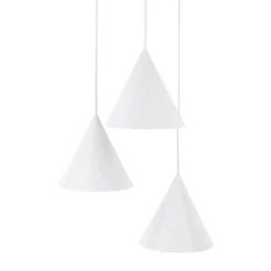 Lampadari Cucina-Selezionato da Mazzolaluce Lampadario 3 coni bianco per cucina