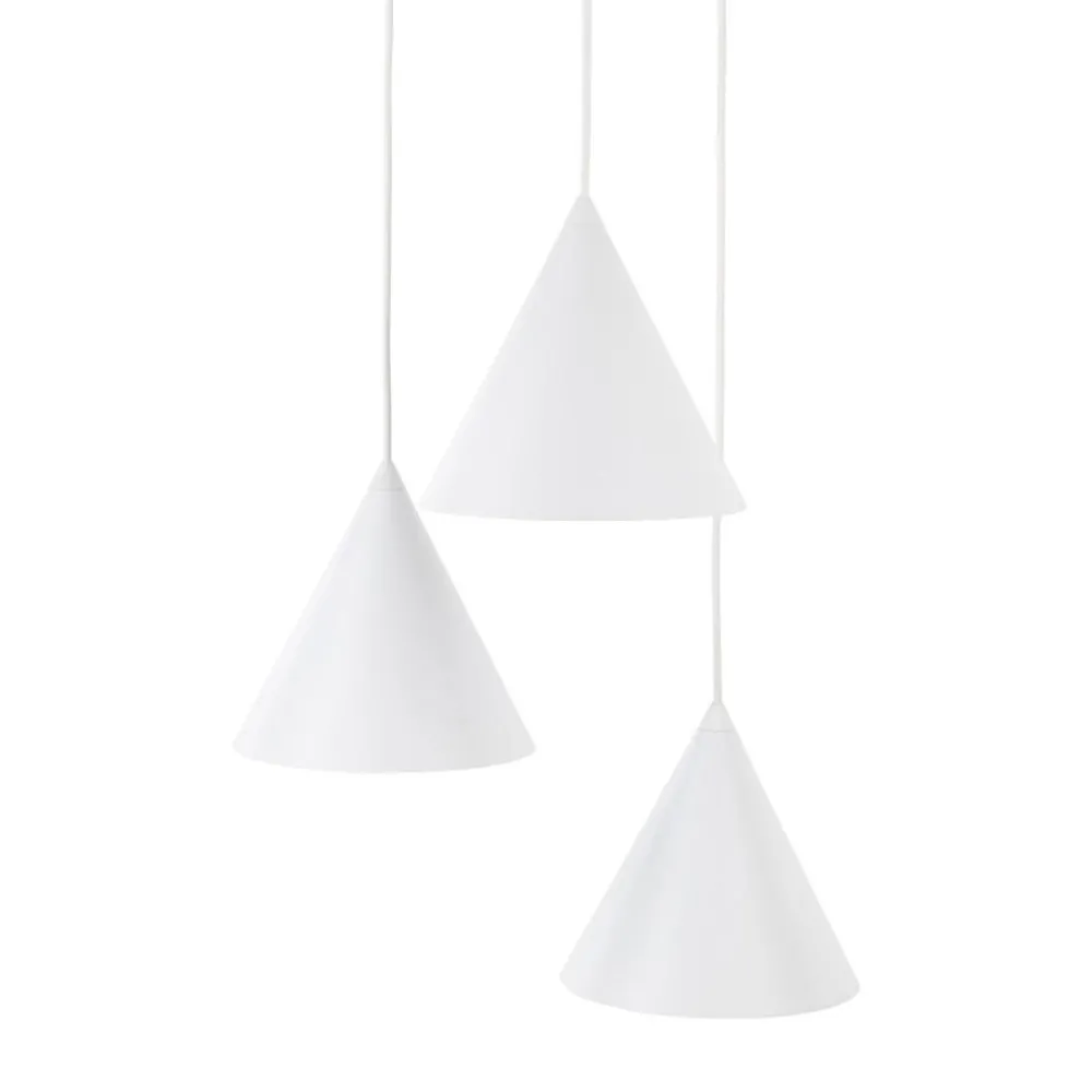 Lampadari Cucina-Selezionato da Mazzolaluce Lampadario 3 coni bianco per cucina