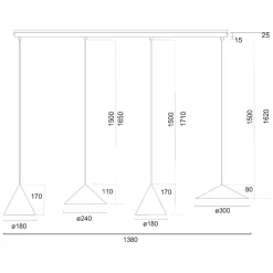 Lampadari Cucina-Selezionato da Mazzolaluce Lampadario coni pendenti multicolor per tavolo cucina sala da pranzo