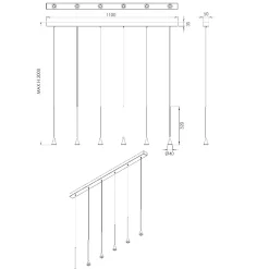 Lampadari Moderni-Fabas Luce Lampadario con lampade a sospensione moderne oro ottone susa