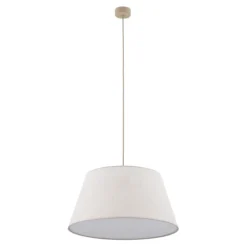 Lampadari Moderni-Selezionato da Mazzolaluce Lampadario cono a sospensione in tessuto beige