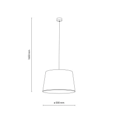 Lampadari Moderni-Selezionato da Mazzolaluce Lampadario cono a sospensione in tessuto beige