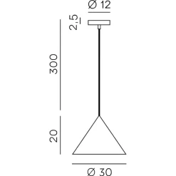 Lampadari Cucina-Perenz Illuminazione Lampadario cono bianco 30cm per cucina iconic perenz