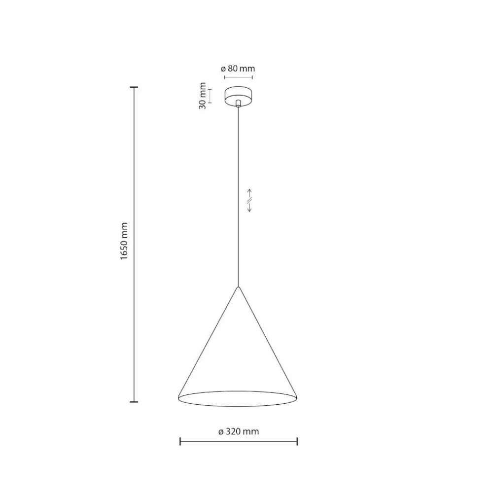 Lampadari Cucina-Selezionato da Mazzolaluce Lampadario cono bianco di metallo 33 cm per cucina