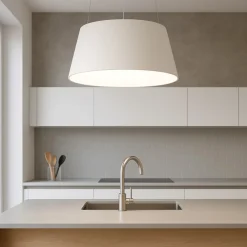 Lampadari Cucina-Selezionato da Mazzolaluce Lampadario cono bianco led 33w 3000k per tavolo da pranzo