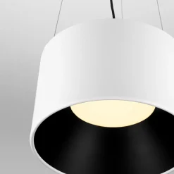 Lampadari Cucina-Selezionato da Mazzolaluce Lampadario cono bianco nero led 24w 3000k per cucina moderna