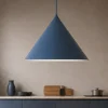 Lampade A Sospensione-Selezionato da Mazzolaluce Lampadario cono 33 cm blu a sospensione di metallo per cucina