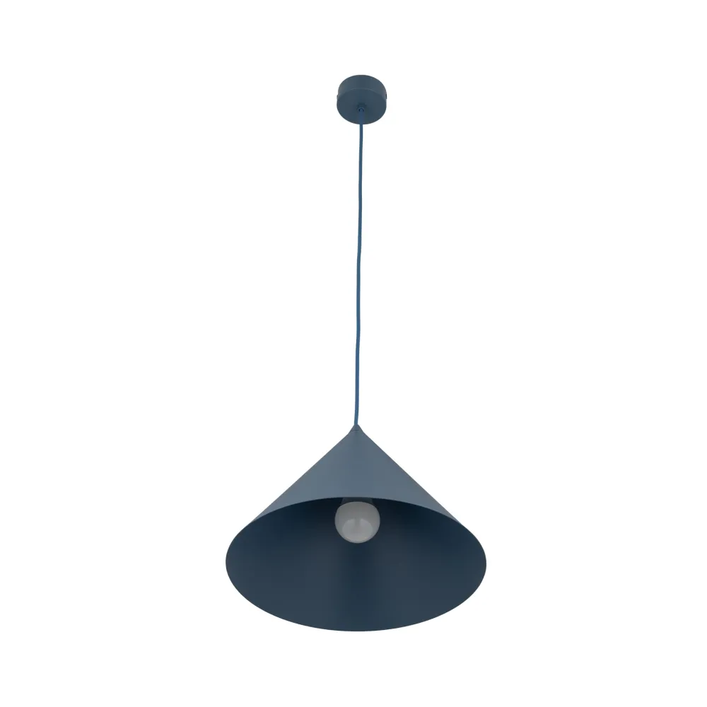 Lampade A Sospensione-Selezionato da Mazzolaluce Lampadario cono 33 cm blu a sospensione di metallo per cucina